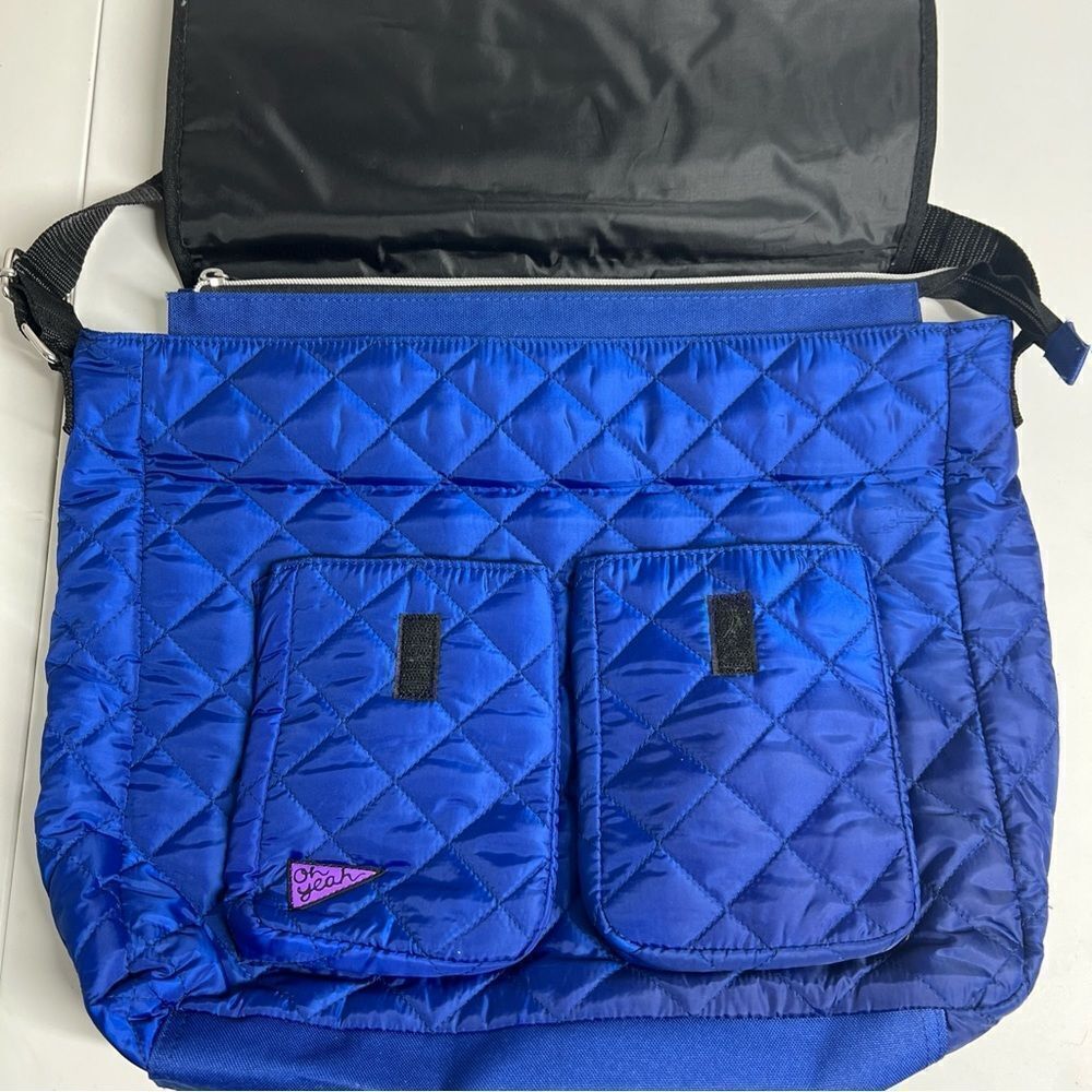 Justice Quilted Patch Messenger Bag Blue Initial Y NWOT Blue - Picture 5 of 7